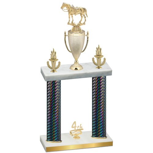 Double Black Carbon Fiber Fourth Place Horses Trophy