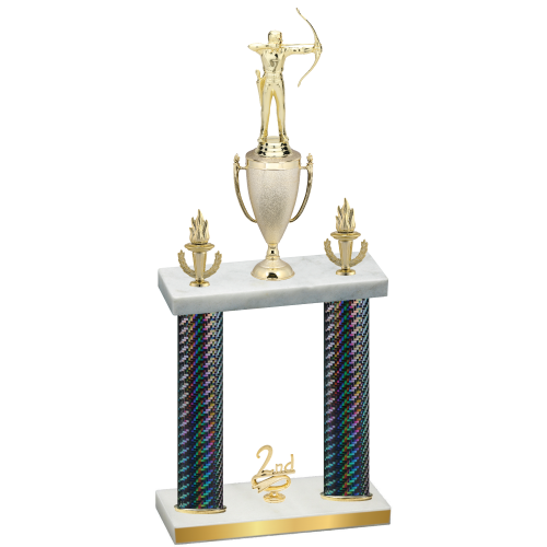Double Black Carbon Fiber Second Place Archery Trophy