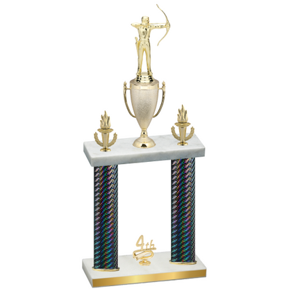 Double Black Carbon Fiber Fourth Place Archery Trophy
