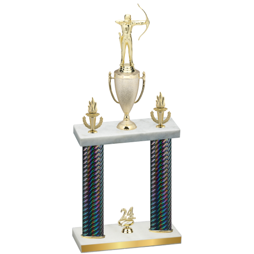 Double Black Carbon Fiber Year Archery Trophy