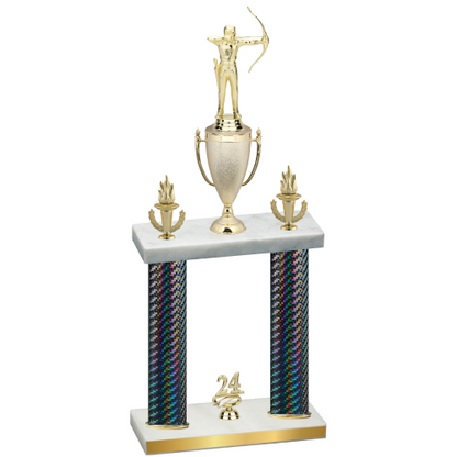Double Black Carbon Fiber Year Archery Trophy