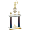 Double Black Carbon Fiber Fourth Place Archery Trophy