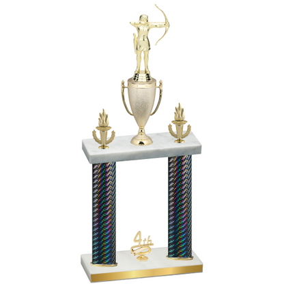 Double Black Carbon Fiber Fourth Place Archery Trophy
