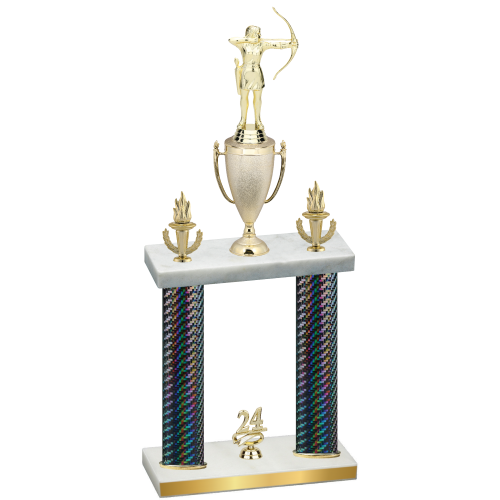 Double Black Carbon Fiber Year Archery Trophy