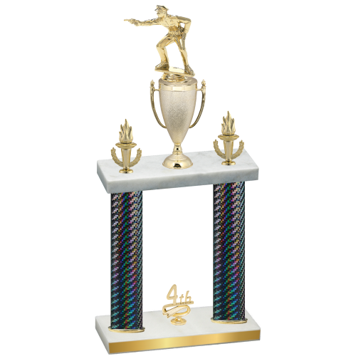 Double Black Carbon Fiber Fourth Place Shooter Trophy