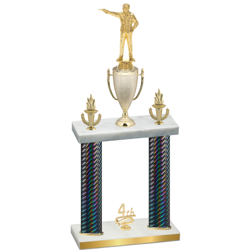 Double Black Carbon Fiber Fourth Place Shooter Trophy