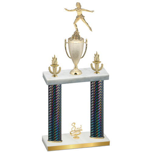 Double Black Carbon Fiber Third Place Skater Trophy