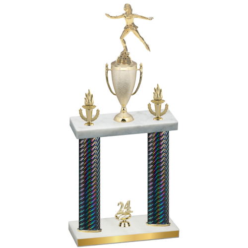 Double Black Carbon Fiber Year Skater Trophy