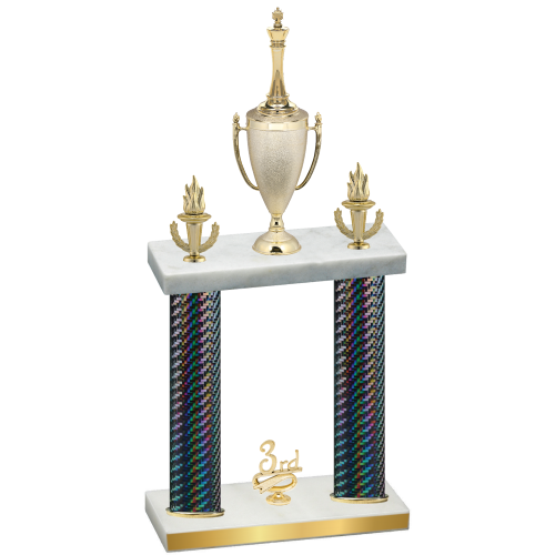 Double Black Carbon Fiber Third Place Chess Trophy