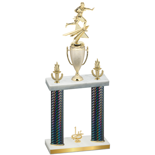 Double Black Carbon Fiber First Place Flag Football Trophy