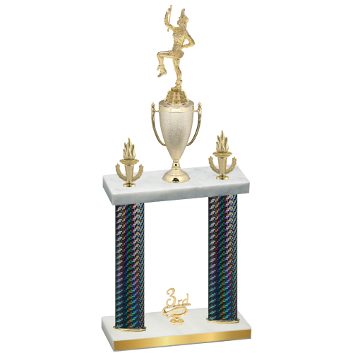 Double Black Carbon Fiber Third Place Majorette Trophy