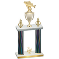 Double Black Carbon Fiber Third Place Fishing Trophy