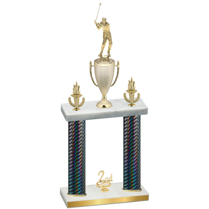 Double Black Carbon Fiber Second Place Golf Trophy
