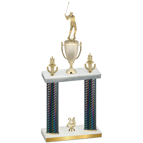 Double Black Carbon Fiber Year Golf Trophy