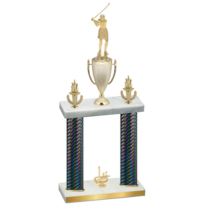 Double Black Carbon Fiber First Place Golf Trophy
