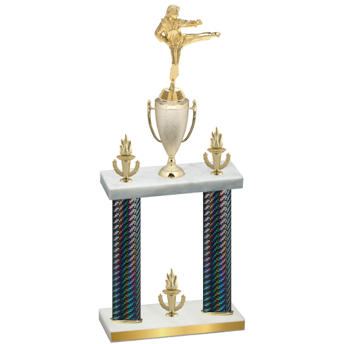 Double Black Carbon Fiber Victory Karate Trophy
