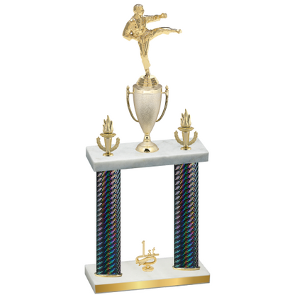 Double Black Carbon Fiber First Place Karate Trophy