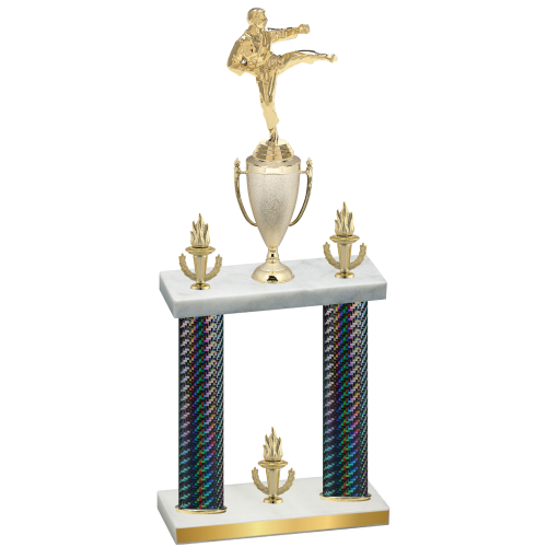 Double Black Carbon Fiber Victory Karate Trophy