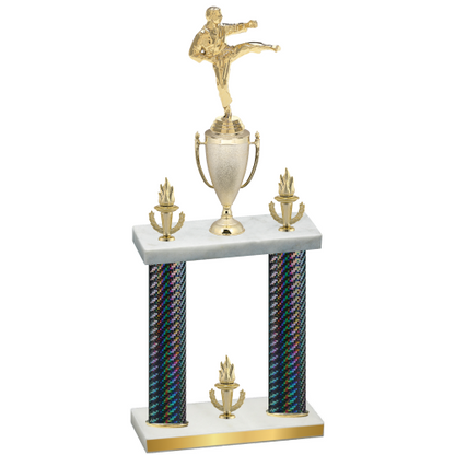 Double Black Carbon Fiber Victory Karate Trophy