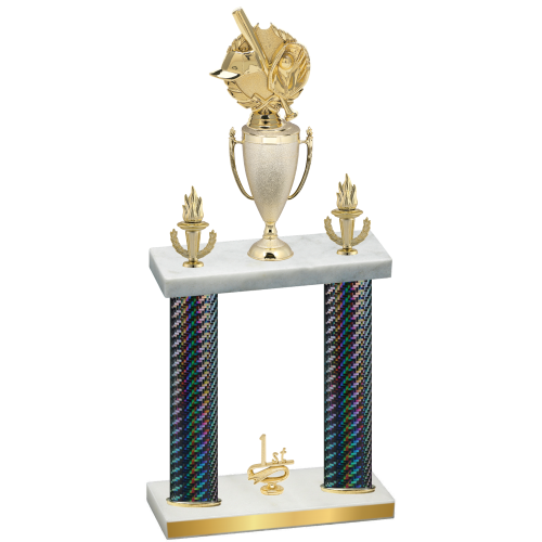 Double Black Carbon Fiber First Place Baseball Trophy