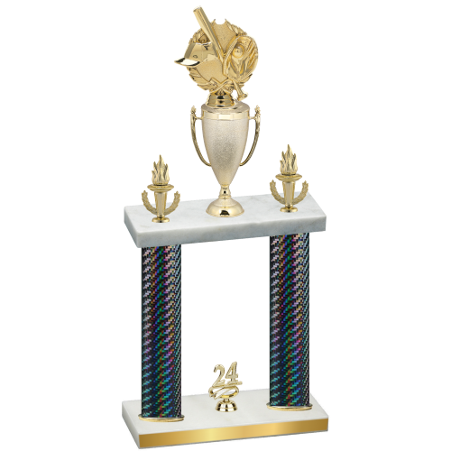 Double Black Carbon Fiber Year Baseball Trophy