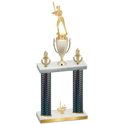 Double Black Carbon Fiber First Place Softball Trophy