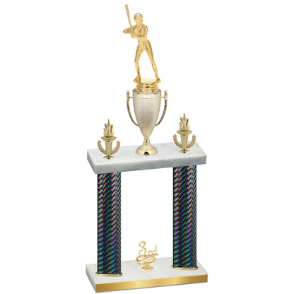 Double Black Carbon Fiber Third Place Softball Trophy
