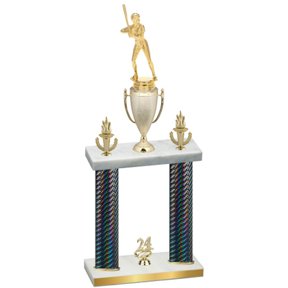 Double Black Carbon Fiber Year Softball Trophy