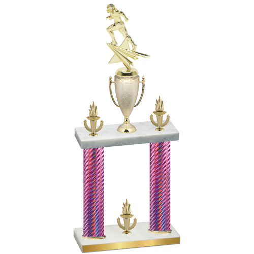 Double Pink Carbon Fiber Victory Football Trophy