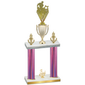 Double Pink Carbon Fiber Third Place Rugby Trophy