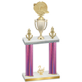 Double Pink Carbon Fiber Second Place Running Trophy