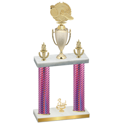 Double Pink Carbon Fiber Third Place Running Trophy