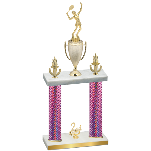 Double Pink Carbon Fiber Second Place Tennis Trophy