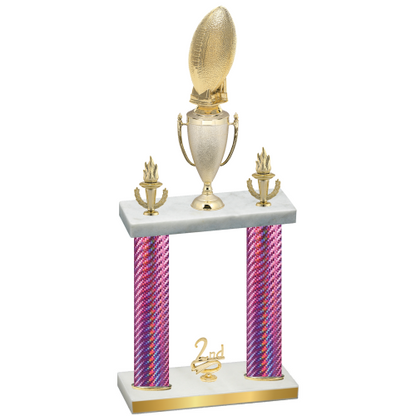 Double Pink Carbon Fiber Second Place Football Trophy