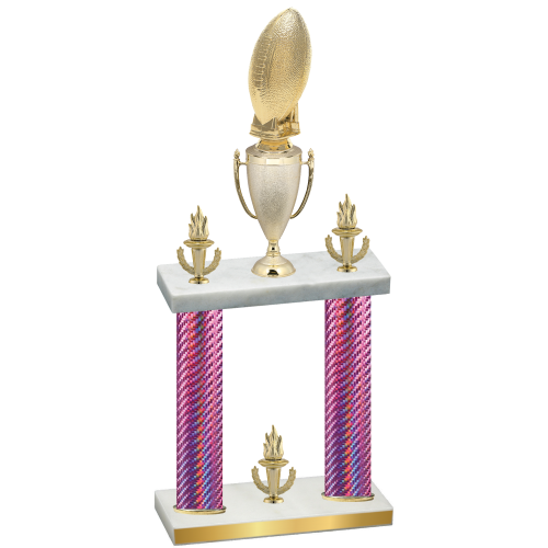 Double Pink Carbon Fiber Victory Football Trophy