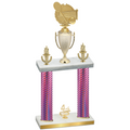 Double Pink Carbon Fiber Fourth Place Tennis Trophy