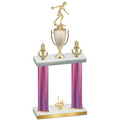 Double Pink Carbon Fiber First Place Bowling Trophy