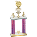 Double Pink Carbon Fiber Third Place Bowling Trophy