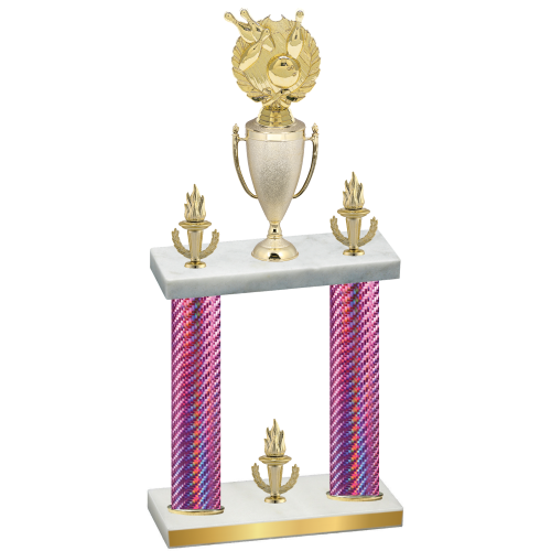 Double Pink Carbon Fiber Victory Bowling Trophy