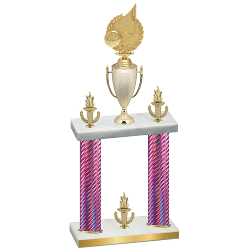 Double Pink Carbon Fiber Victory Volleyball Trophy