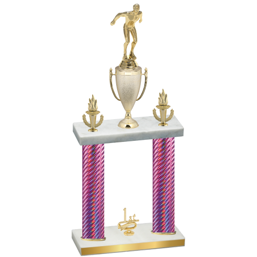 Double Pink Carbon Fiber First Place Swimming Trophy