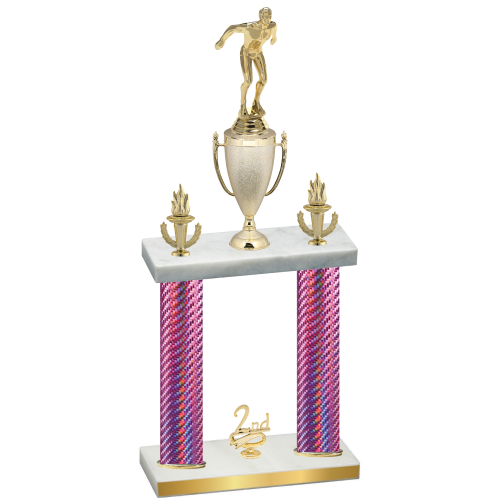 Double Pink Carbon Fiber Second Place Swimming Trophy