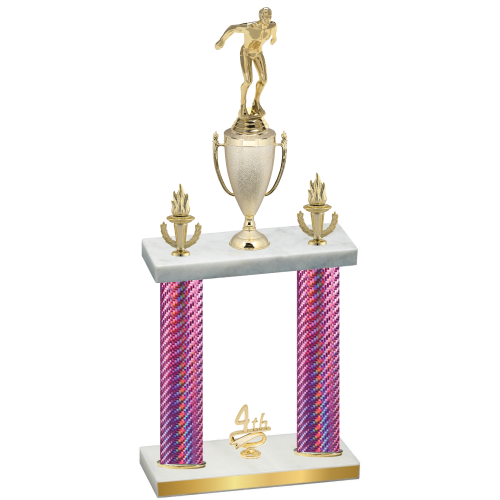 Double Pink Carbon Fiber Fourth Place Swimming Trophy