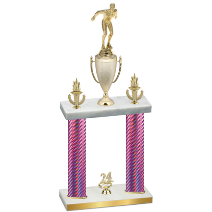 Double Pink Carbon Fiber Year Swimming Trophy