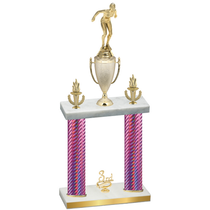 Double Pink Carbon Fiber Third Place Tennis Trophy