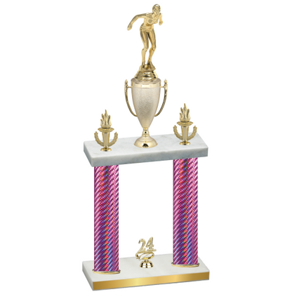 Double Pink Carbon Fiber Year Tennis Trophy