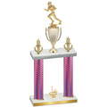 Double Pink Carbon Fiber First Place Football Trophy