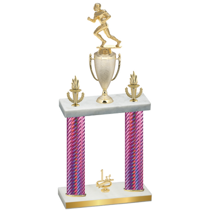 Double Pink Carbon Fiber First Place Football Trophy