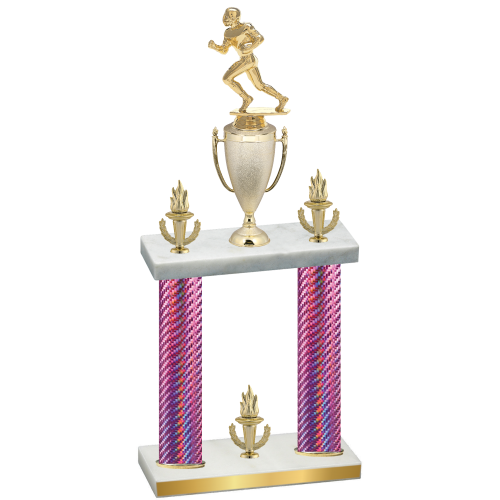 Double Pink Carbon Fiber Victory Football Trophy