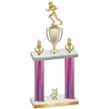 Double Pink Carbon Fiber Year Football Trophy